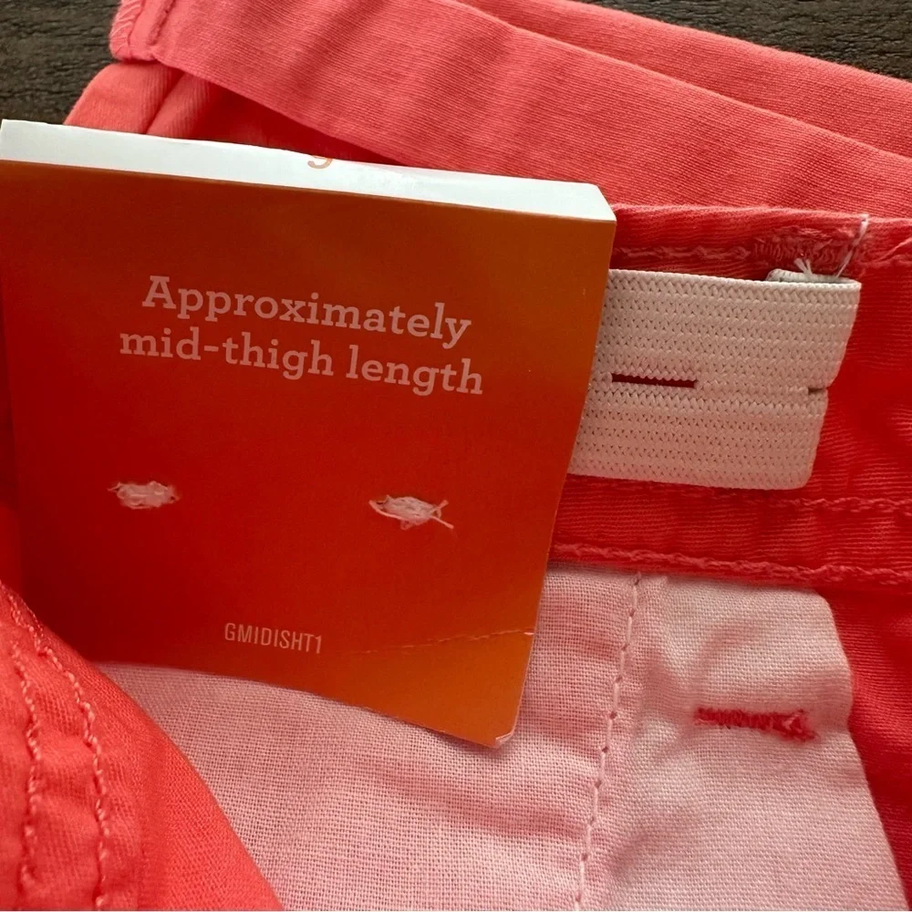 NWT Gymboree Girls 6 Coral Pink‎ Midi Shorts Crochet Cuffed Adjustable Waist New